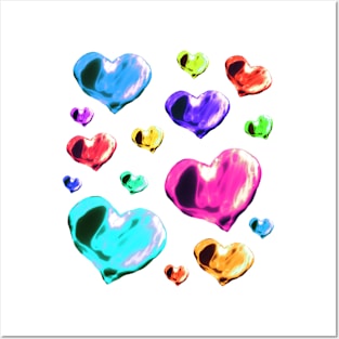 Colorful hearts Posters and Art